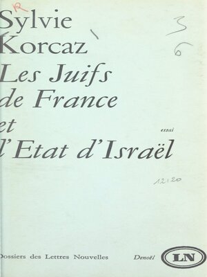 cover image of Les Juifs de France et l'État d'Israël